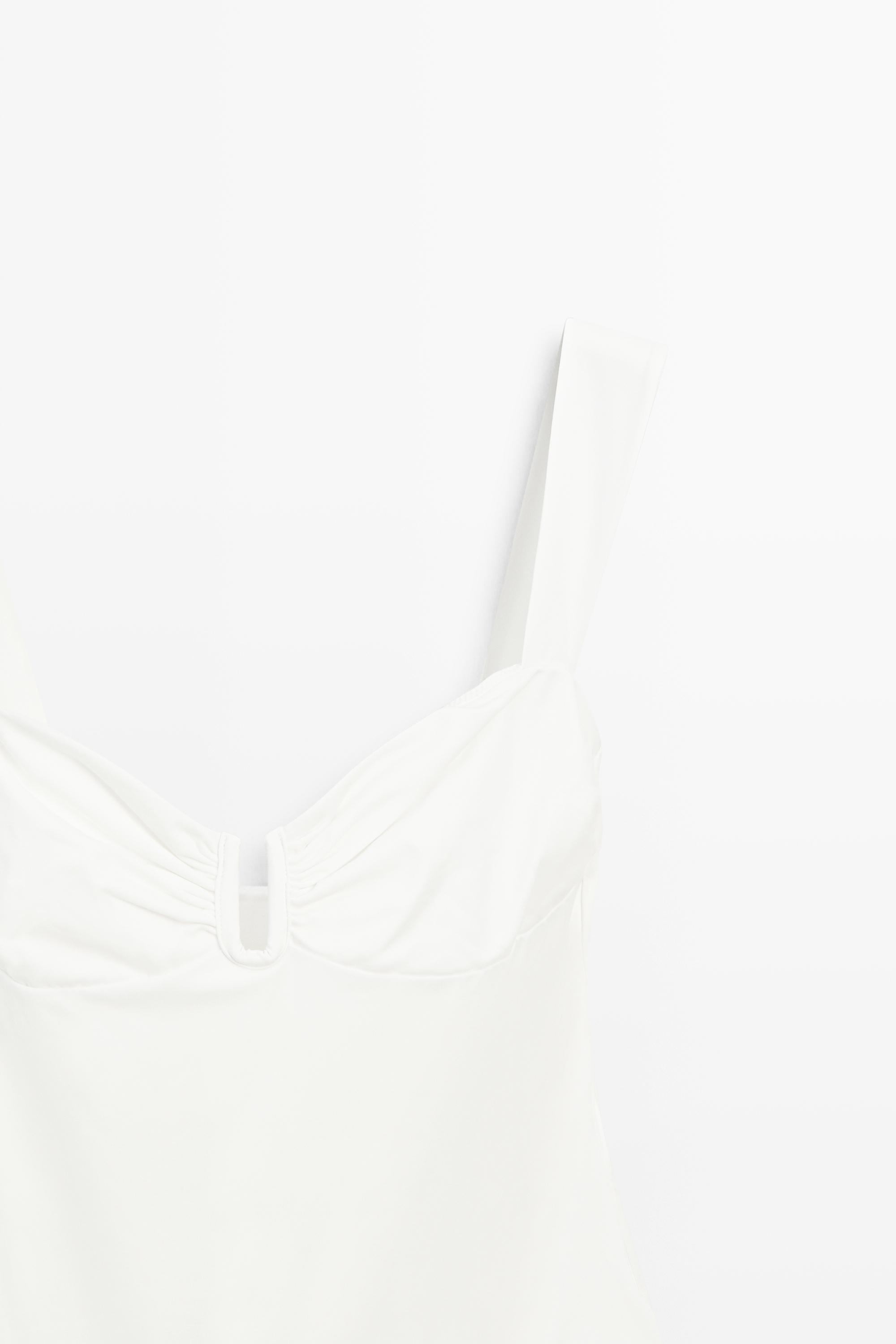 Swimsuit with gathered detail — Oyster-white