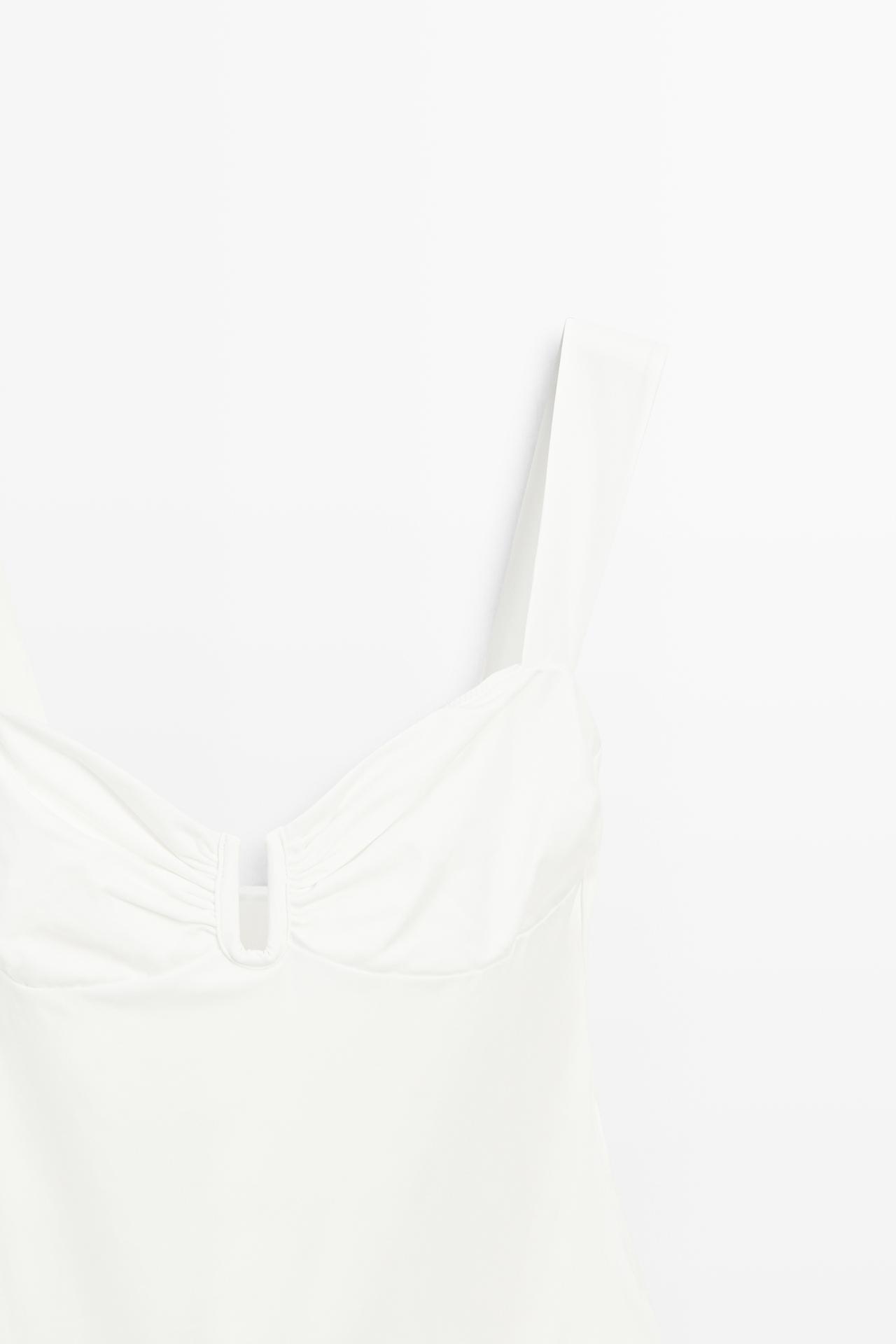 Swimsuit with gathered detail — Oyster-white
