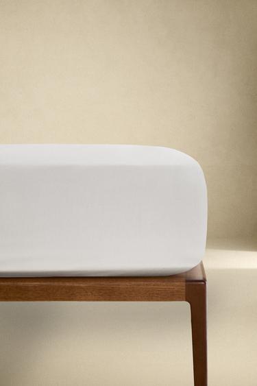 SATEEN FITTED SHEET | 40 CM HIGH (500 THREAD COUNT) - White by Zara