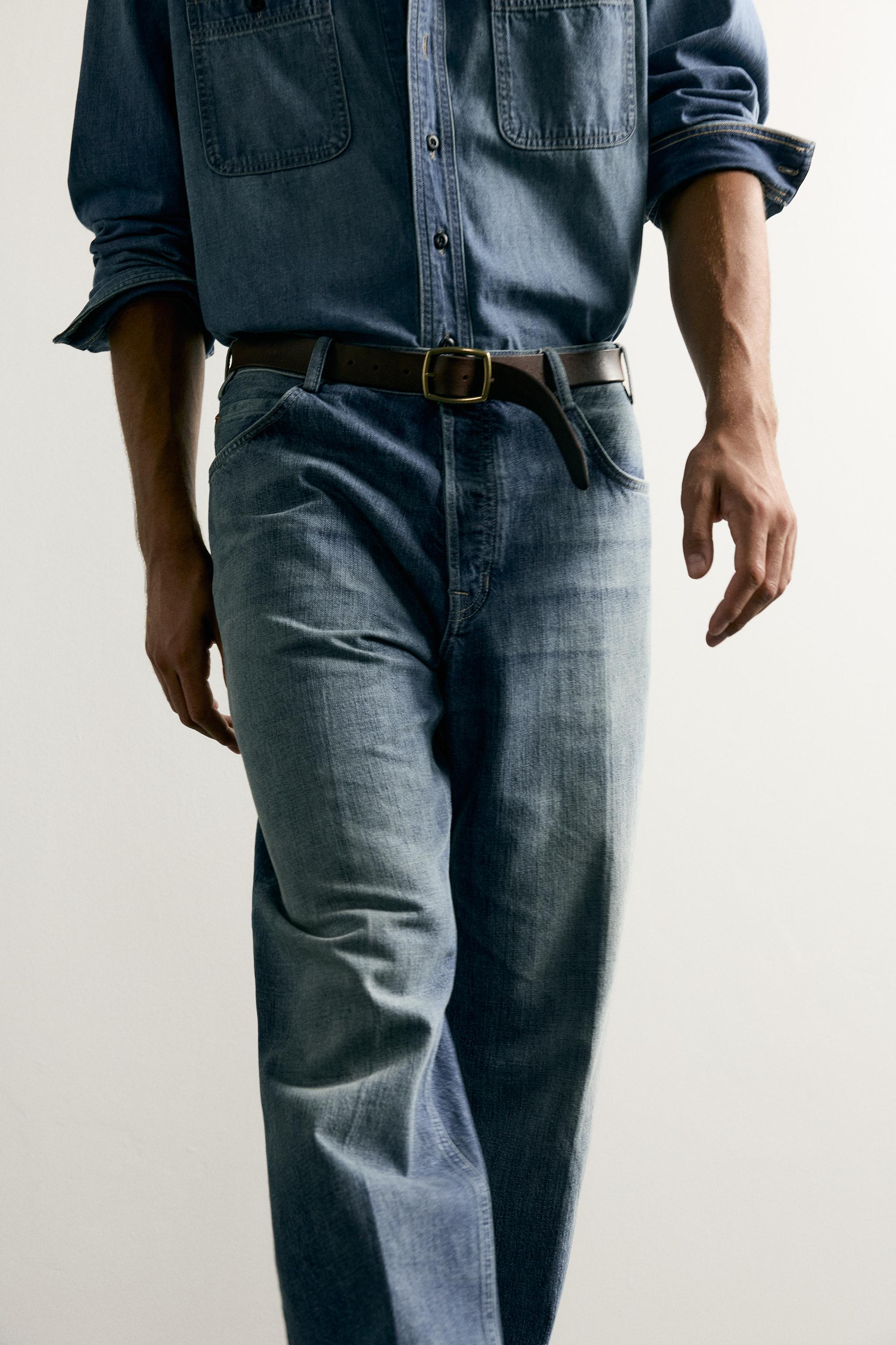 RELAXED FIT PRESSED CREASE JEANS
