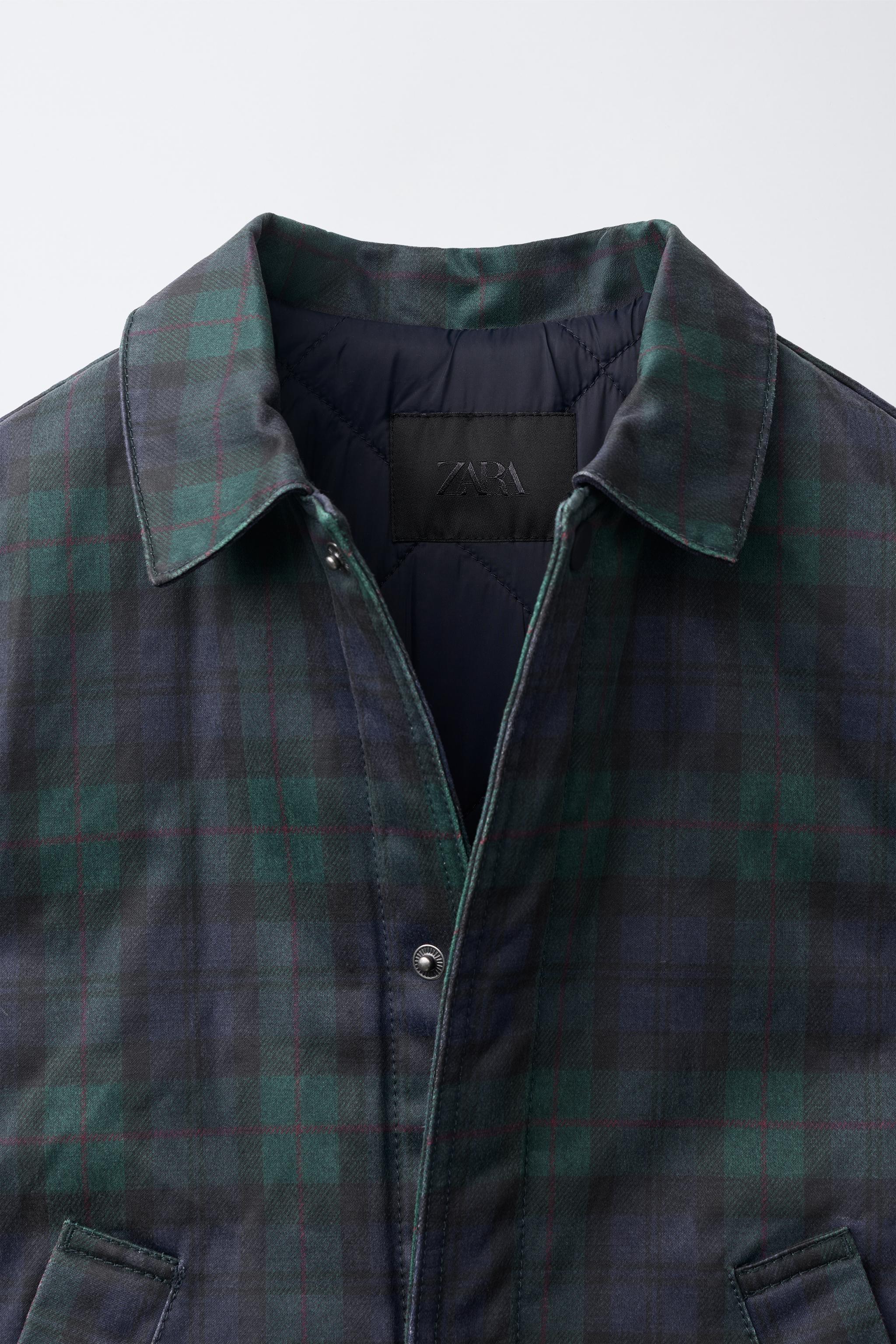 PLAID PRINT WAXED JACKET