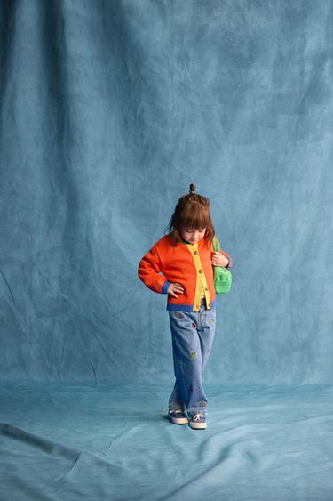 JEANS STRAIGHT BORDADOS FRUIT OF THE LOOM™ - Azul de Zara
