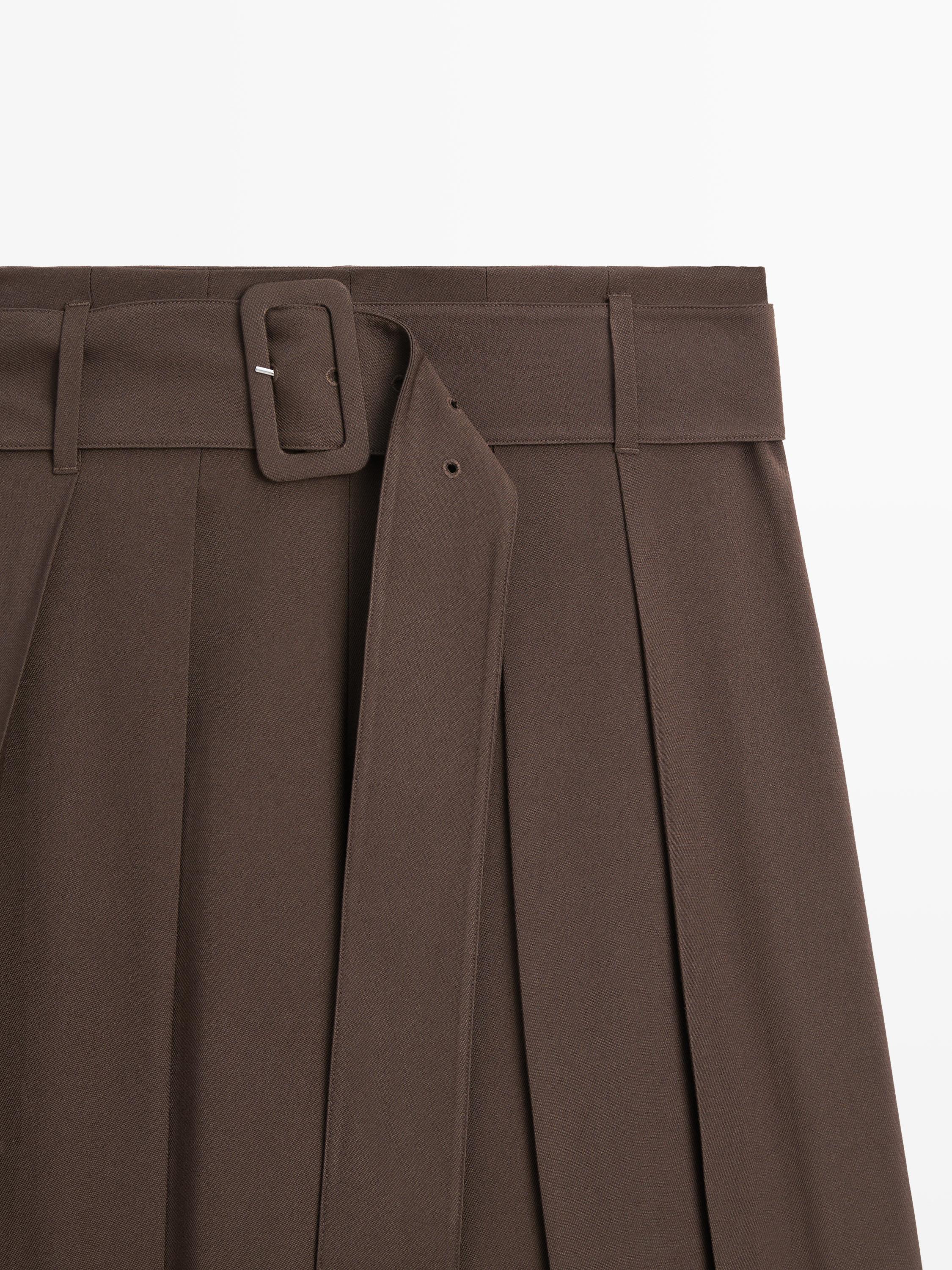 Jupe-culotte midi plissée
