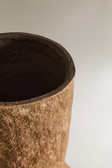 PAPIER-MÂCHÉ VASE - Ecru / Brown by Zara - Image 2