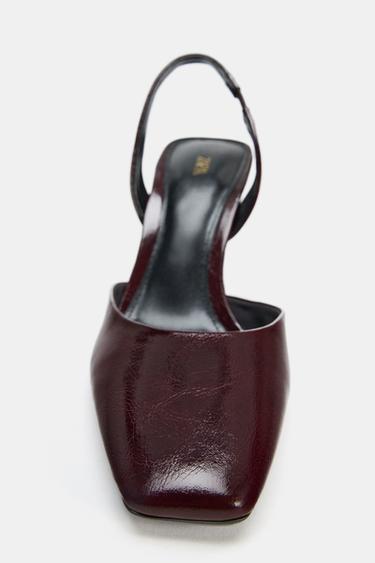 CHAUSSURES À TALONS À BOUT CARRÉ - Bordeaux de Zara - Image 3