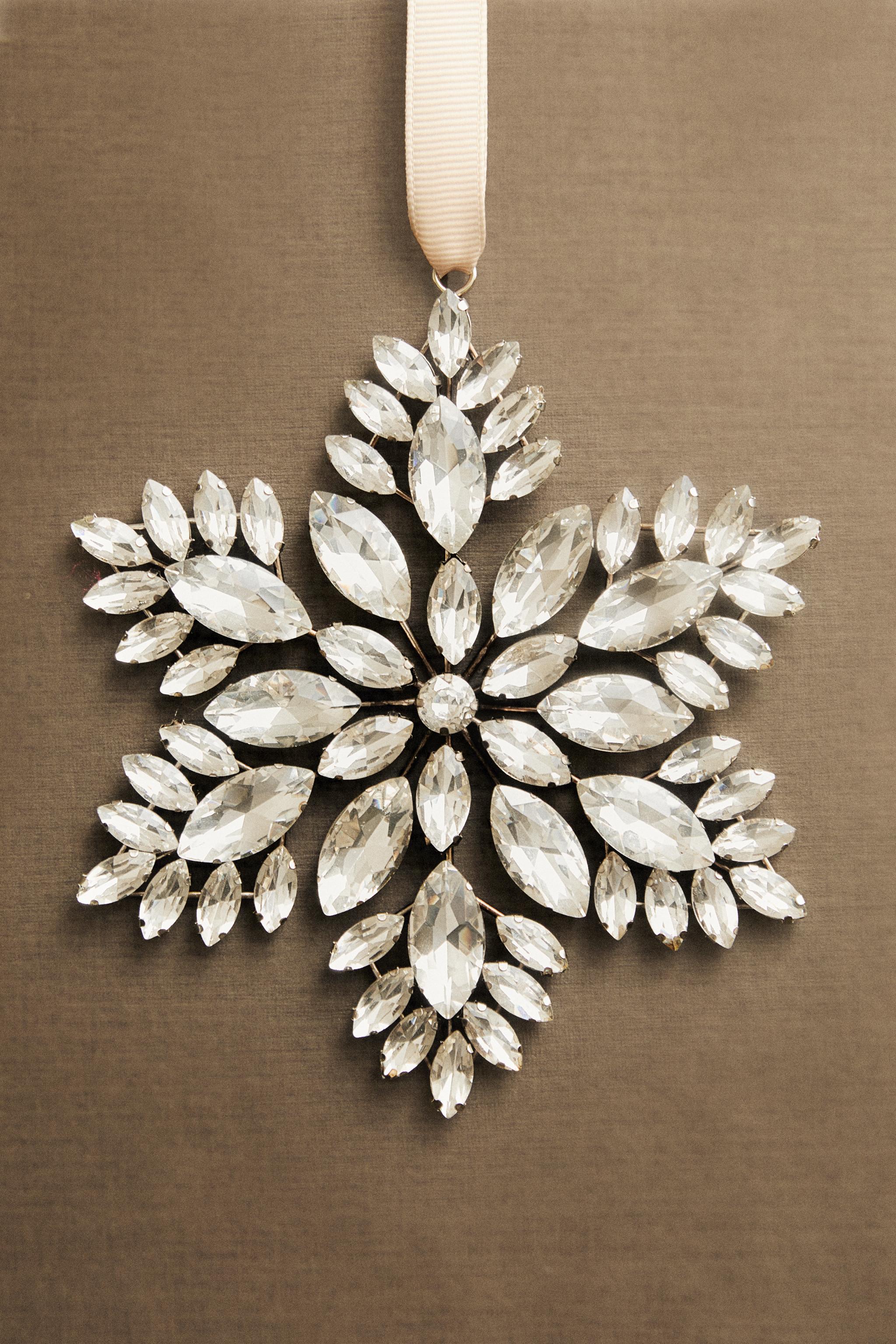 GLASS STAR CHRISTMAS TREE ORNAMENT