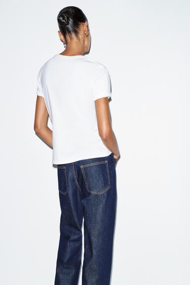 METALLIC PRINT T-SHIRT - White by Zara - Image 5