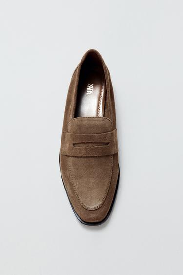 MOCASÍN PLANO SERRAJE - Verde Caqui de Zara