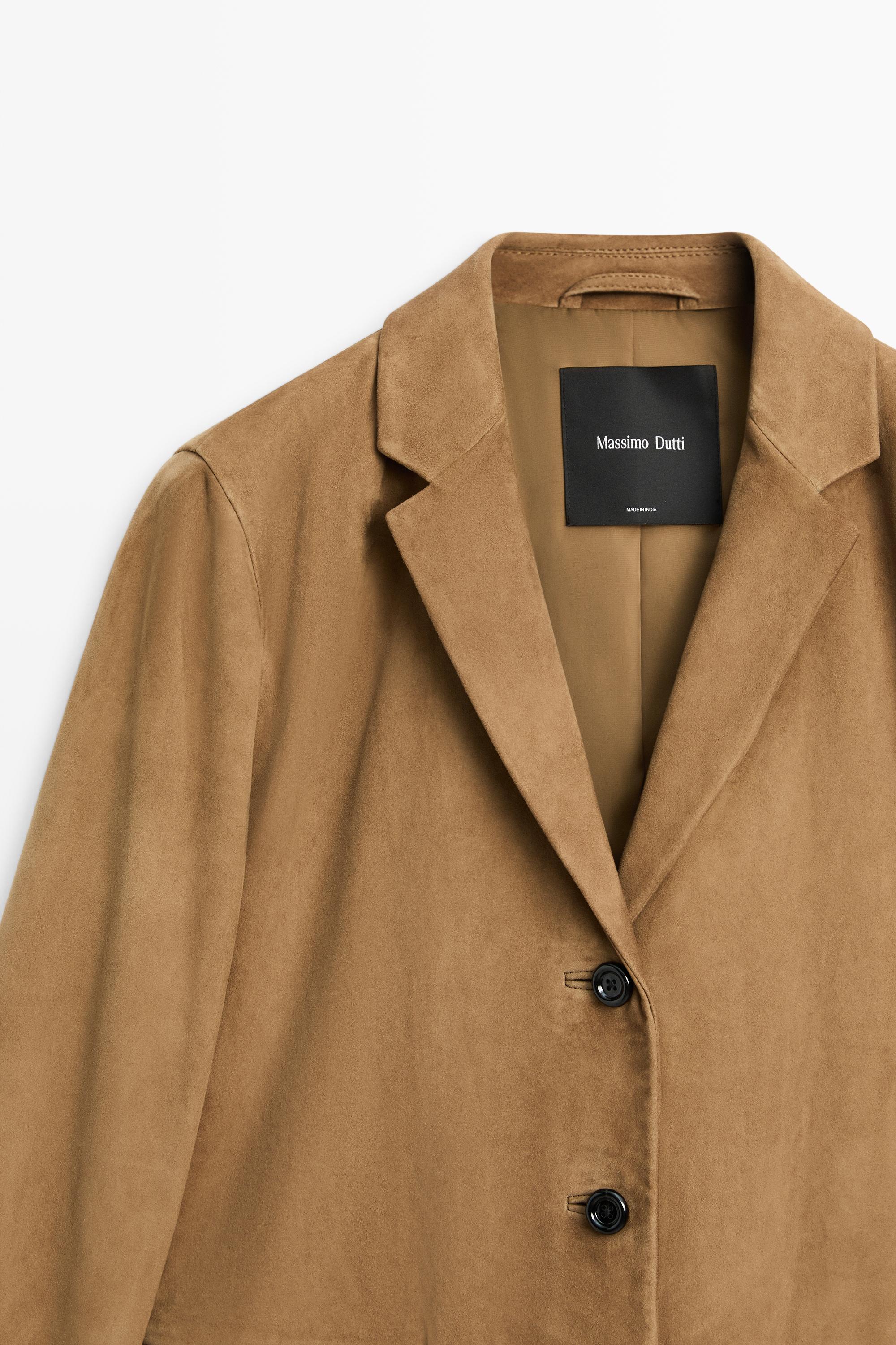 Blazer col en daim