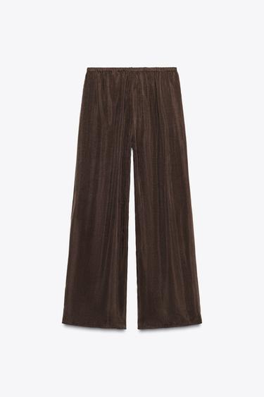 PANTALON À OUVERTURES ZW COLLECTION - Marron foncé de Zara - Image 3