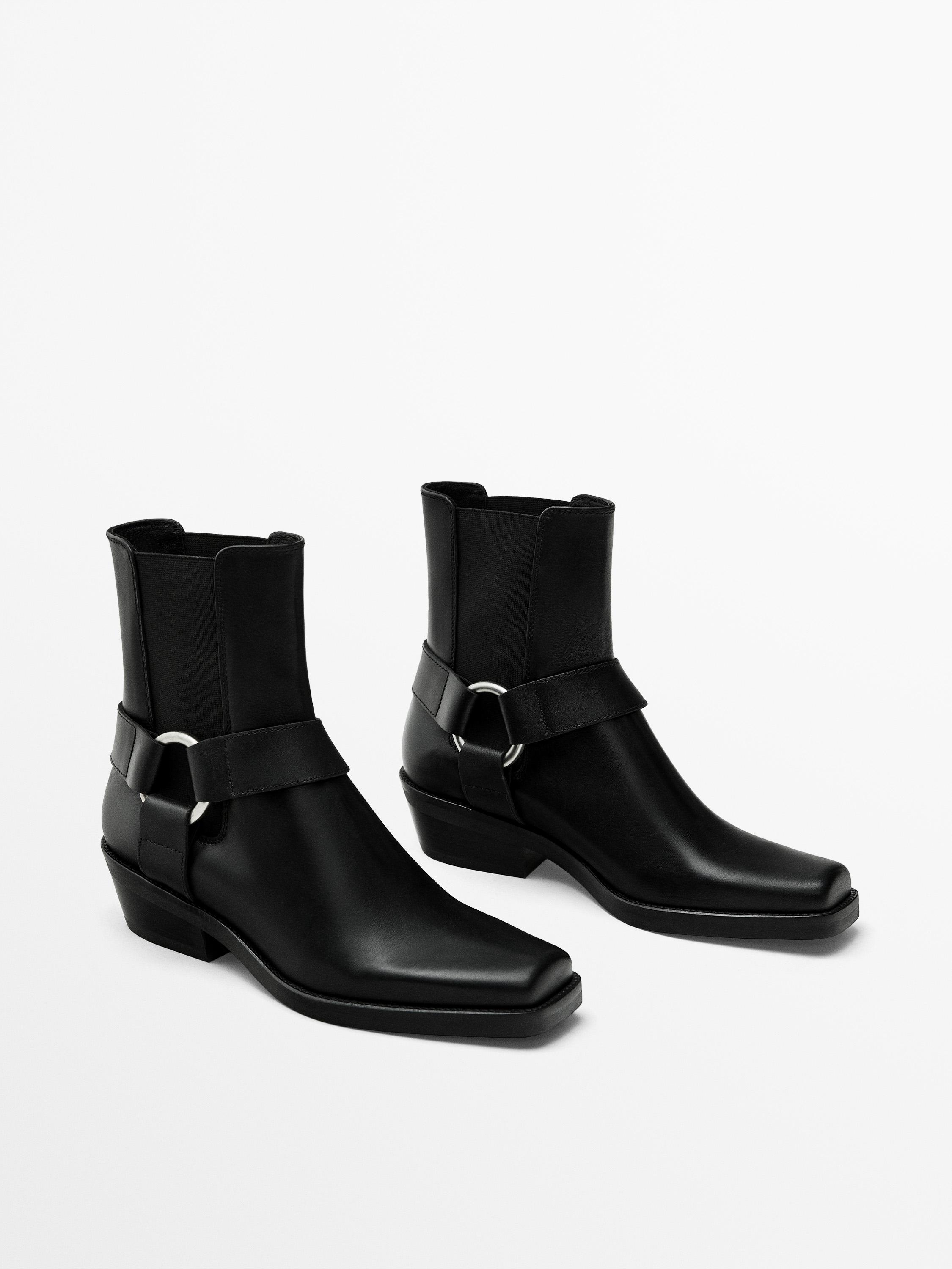 Ankle boots with side horsebit - Black | ZARA Canada