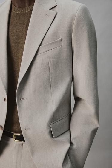 BLAZER REGULAR FIT COSTUME STRUCTURÉ - Beige de Zara - Image 5