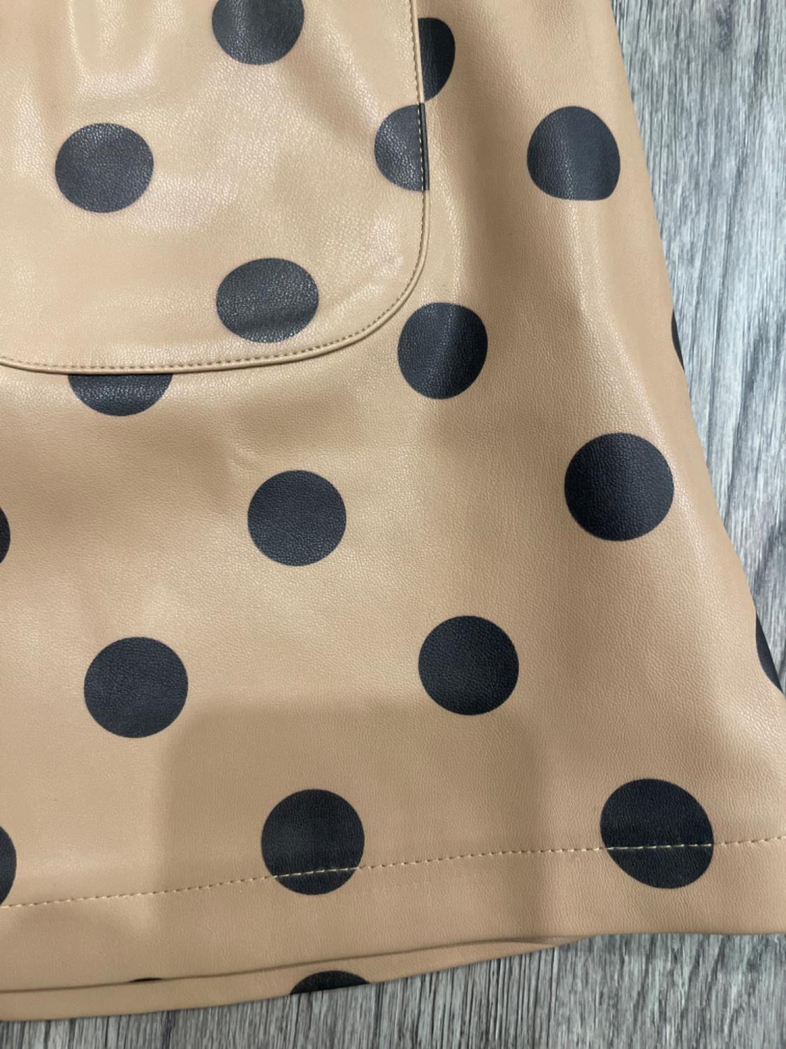 FAUX LEATHER POLKA DOTS SKIRT - Image 4