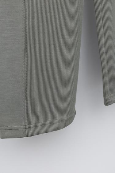 PANTALON WIDE LEG CÔTELÉ AVEC MODAL - Gris de Zara - Image 3