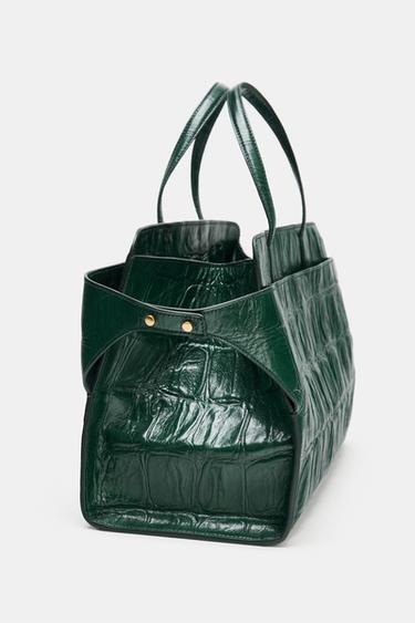 SAC CITY EN CUIR EFFET RELIEF - Vert de Zara - Image 4