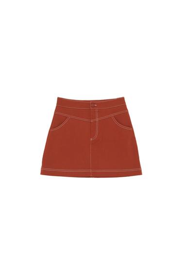SEAMED MINI SKIRT