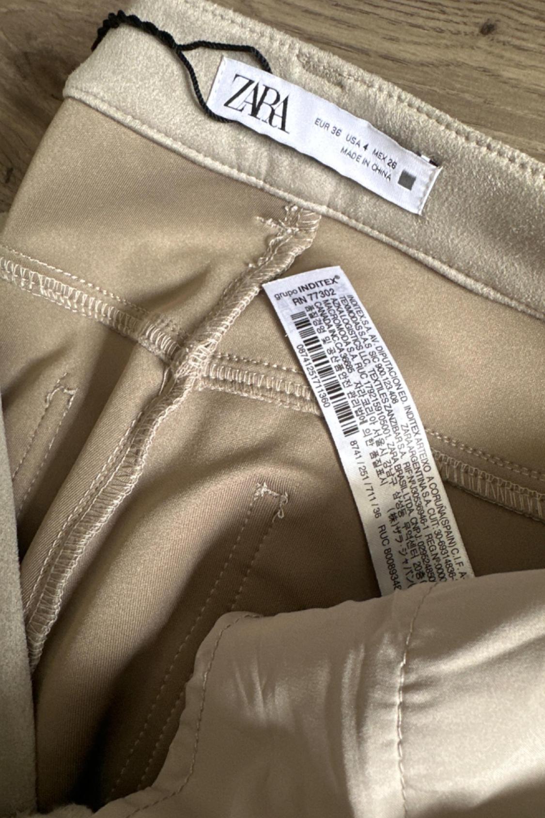 SLIM FIT FLARED FAUX SUEDE TROUSERS WITH VENTS - Image 3