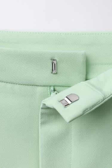PANTALON FLARE NERVURE - Vert d'eau de Zara - Image 2