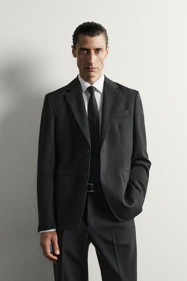 100% WOOL SUIT BLAZER - Black by Zara