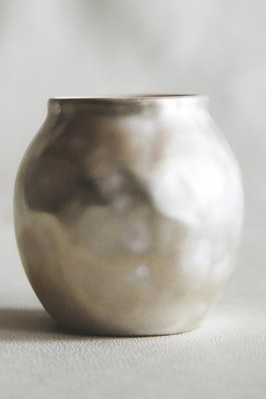 SHINY CERAMIC VASE - Silver by Zara - Image 5