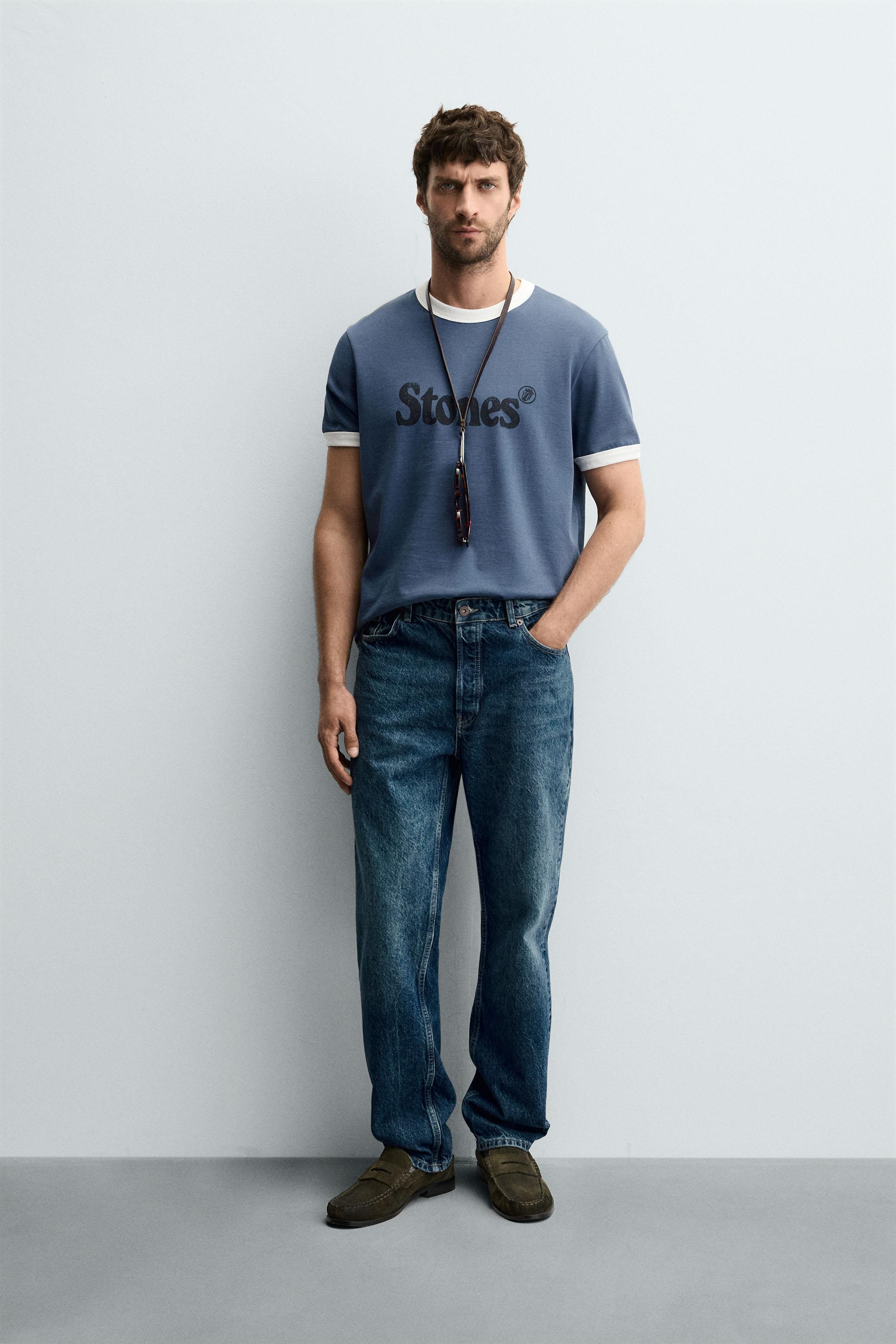THE ROLLING STONES ® Tシャツ - ミディアムブルー | ZARA