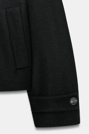 MANTEAU COURT À COL MONTANT - Noir de Zara - Image 9