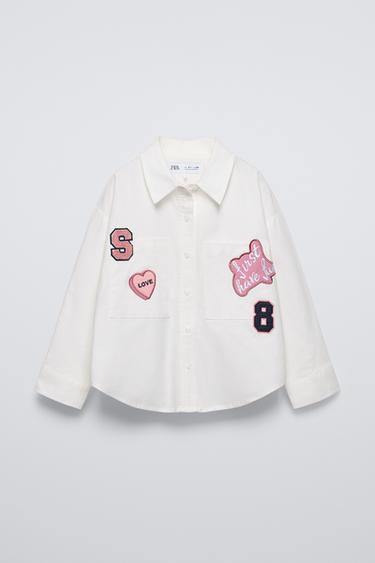 OXFORD SHIRT WITH PATCHES - White by Zara - Image 0