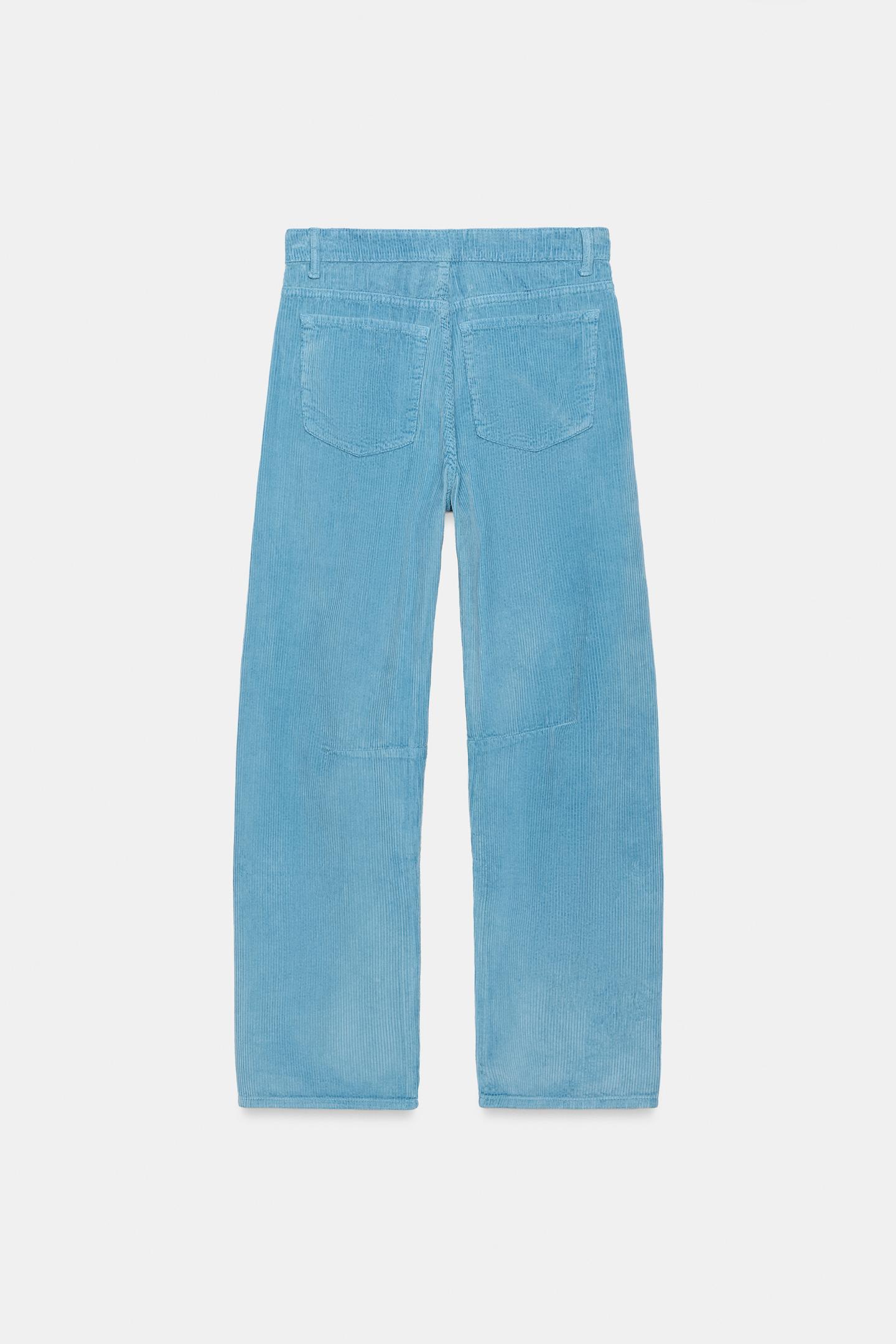 Женские брюки Zara Corduroy Boyfriend, цвет: Светлый синий — фото 7
