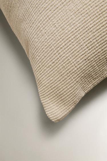 DOUBLE LINE CUSHION COVER - Green by Zara - Image 1