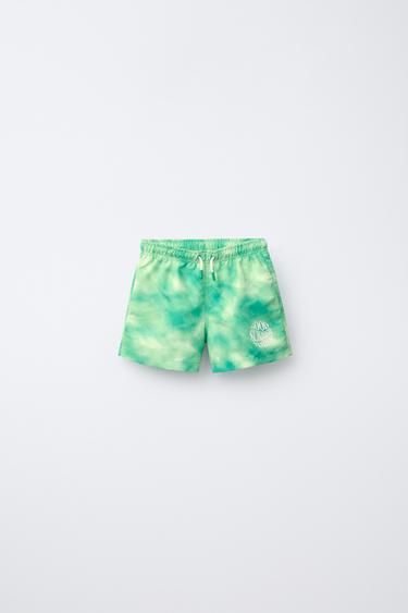 Zara 2-6 YEARS/TIE-DYE SWIM SHORTS - Green