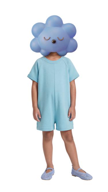 KURZER OVERALL AUS FLEECE - Hellblau von Zara