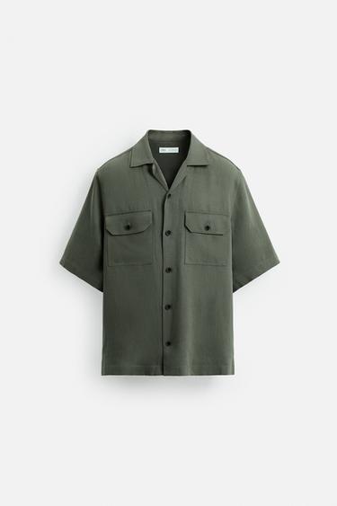 CHEMISE FLUIDE LYOCELL - LIN - Kaki de Zara - Image 6