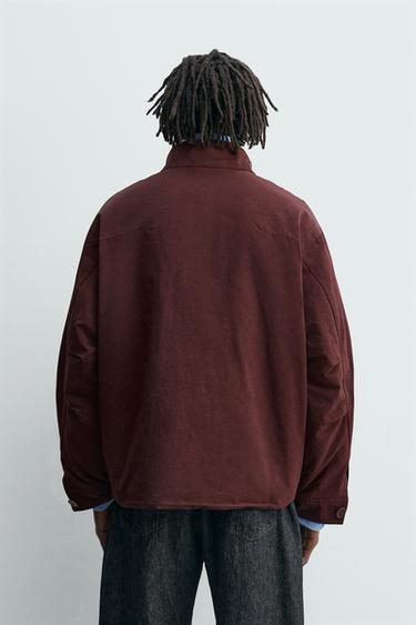 VESTE BOXY À POCHES - Bordeaux de Zara - Image 2