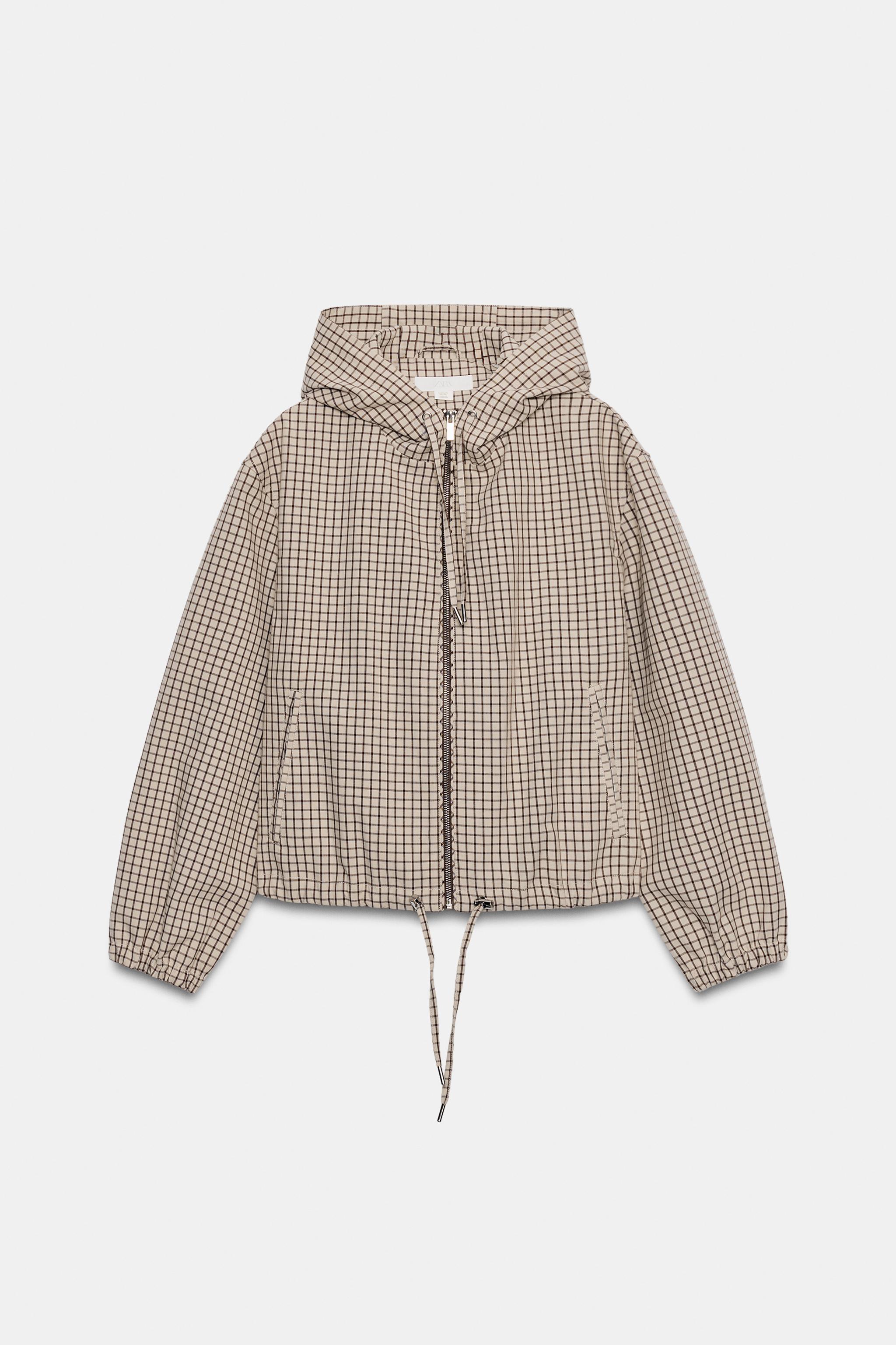 BLOUSON À CAPUCHE CARREAUX