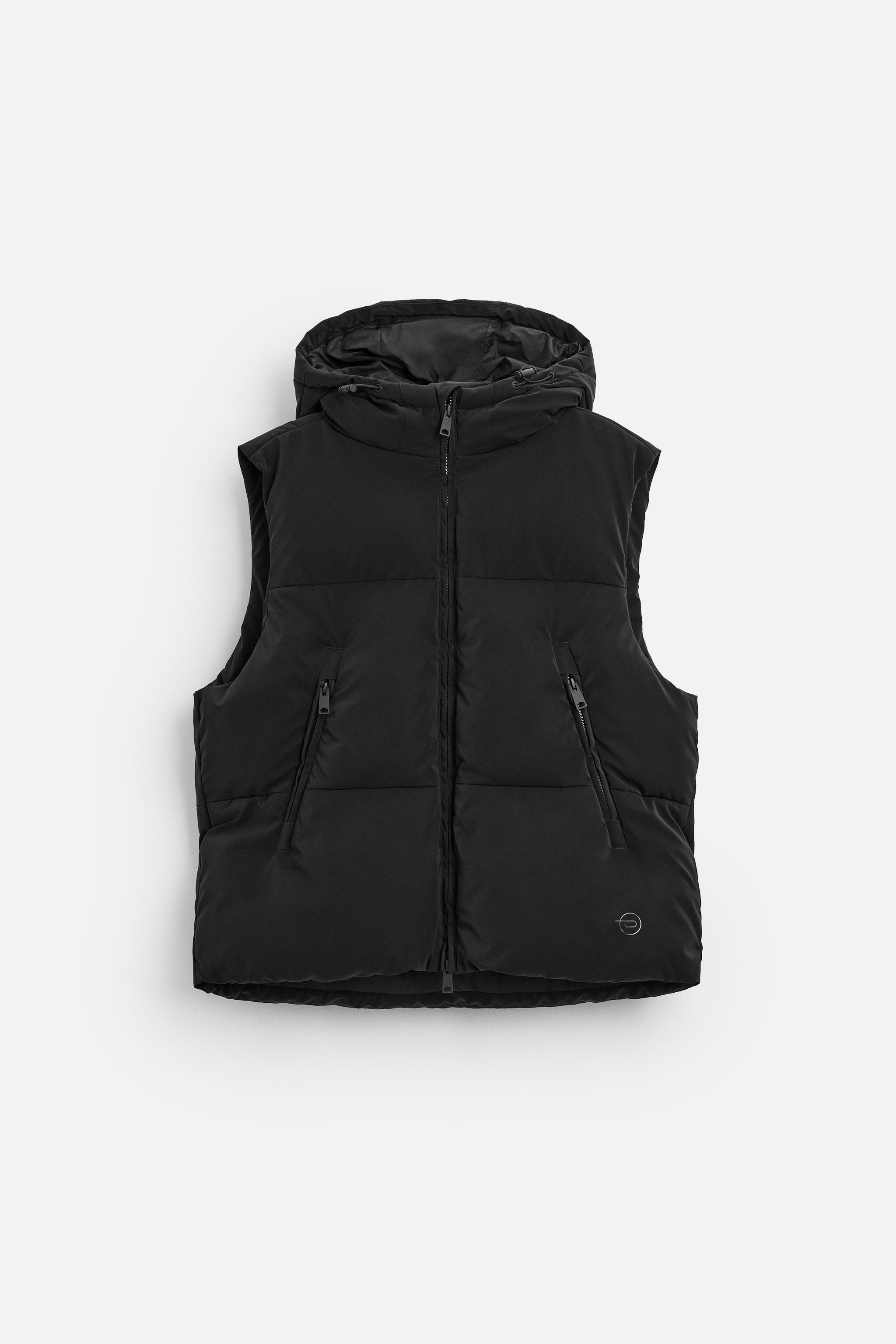 RUBBERISED PADDED GILET WITH HOOD - Black | ZARA Australia