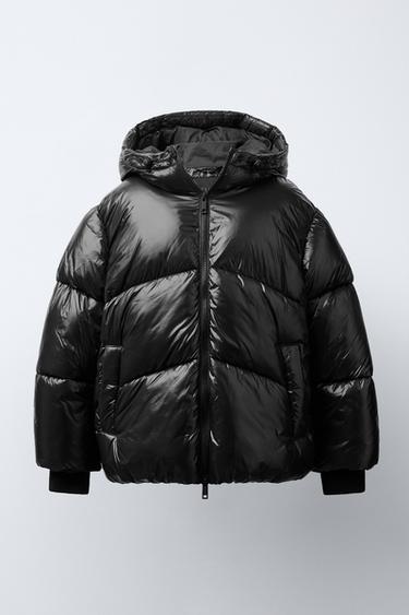 HOODED QUILTED COAT - Black by Zara - Image 0