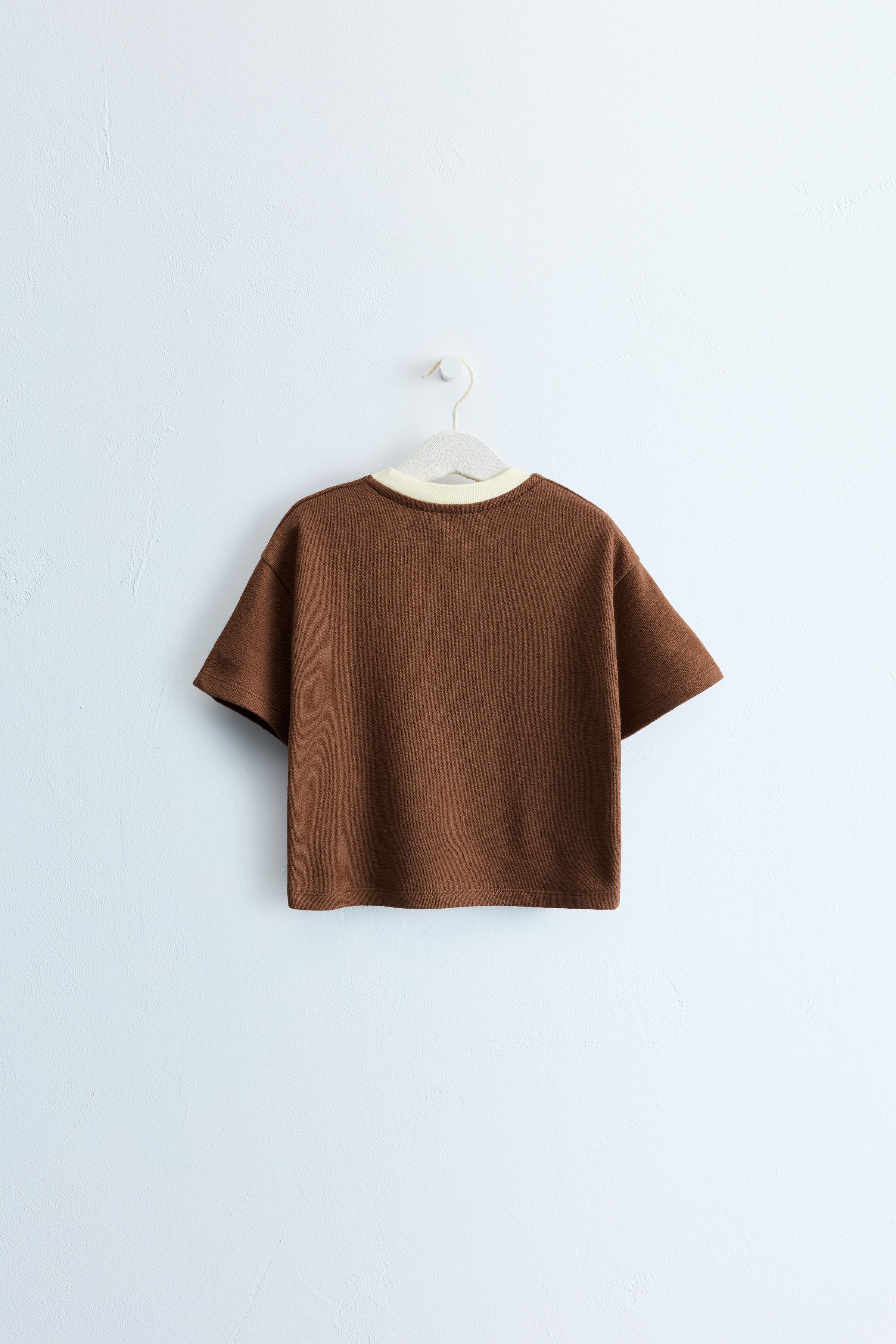 Детские футболки Zara TIMELESS - CONTRAST NECK T-SHIRT — фото 2