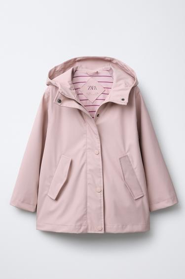CASACO IMPERMEÁVEL ENGOMADO WATER REPELLENT - Rosa-pálido da Zara