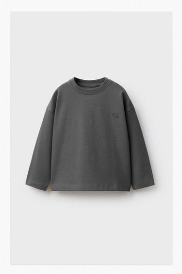 ФУТБОЛКА HEAVYWEIGHT З ВИШИВКОЮ - Антрацитовий сірий Zara