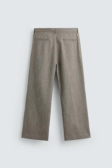PANTALON STRUCTURÉ À CHEVRON - Beige de Zara - Image 7