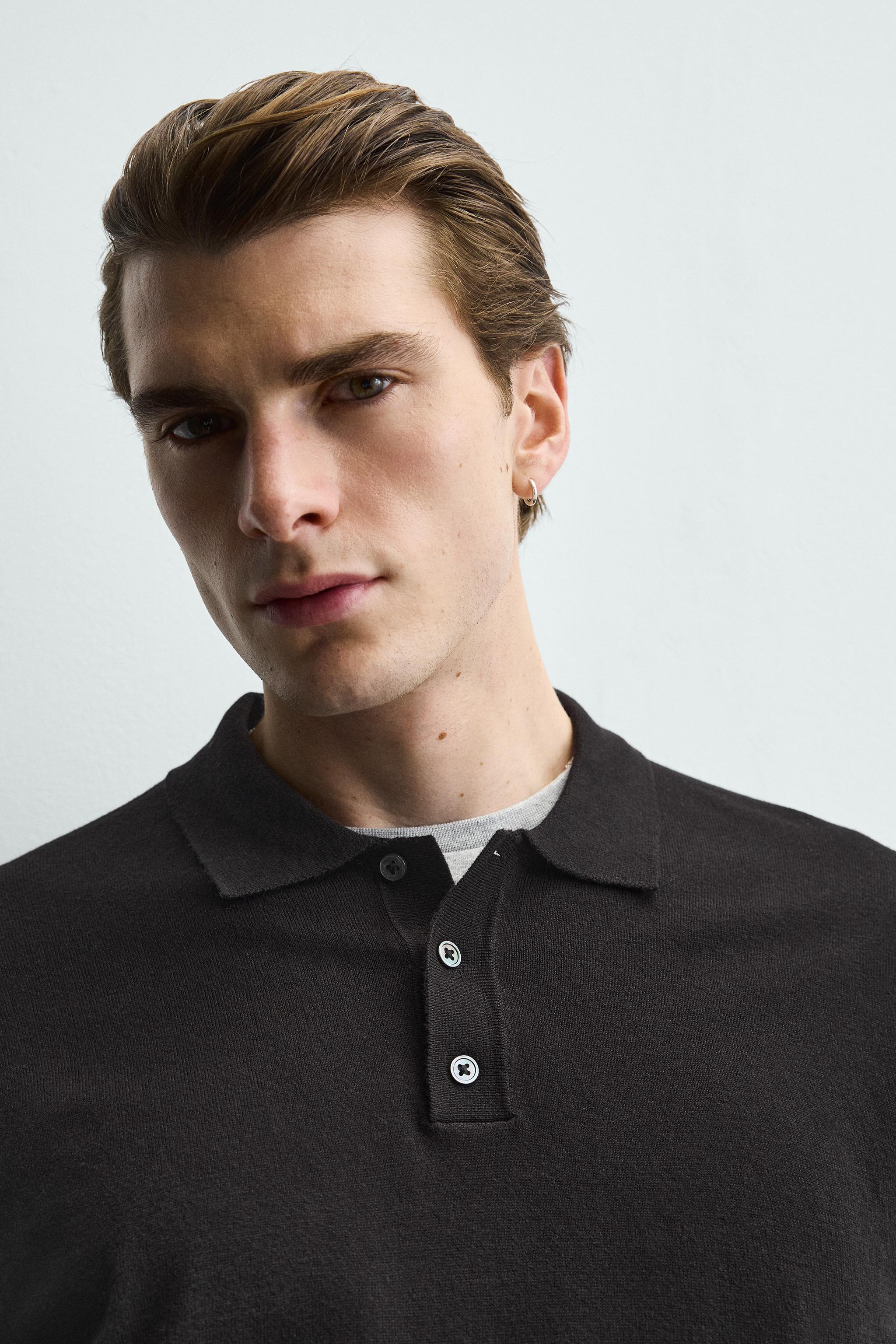 REGULAR FIT STRIPED KNIT POLO SHIRT