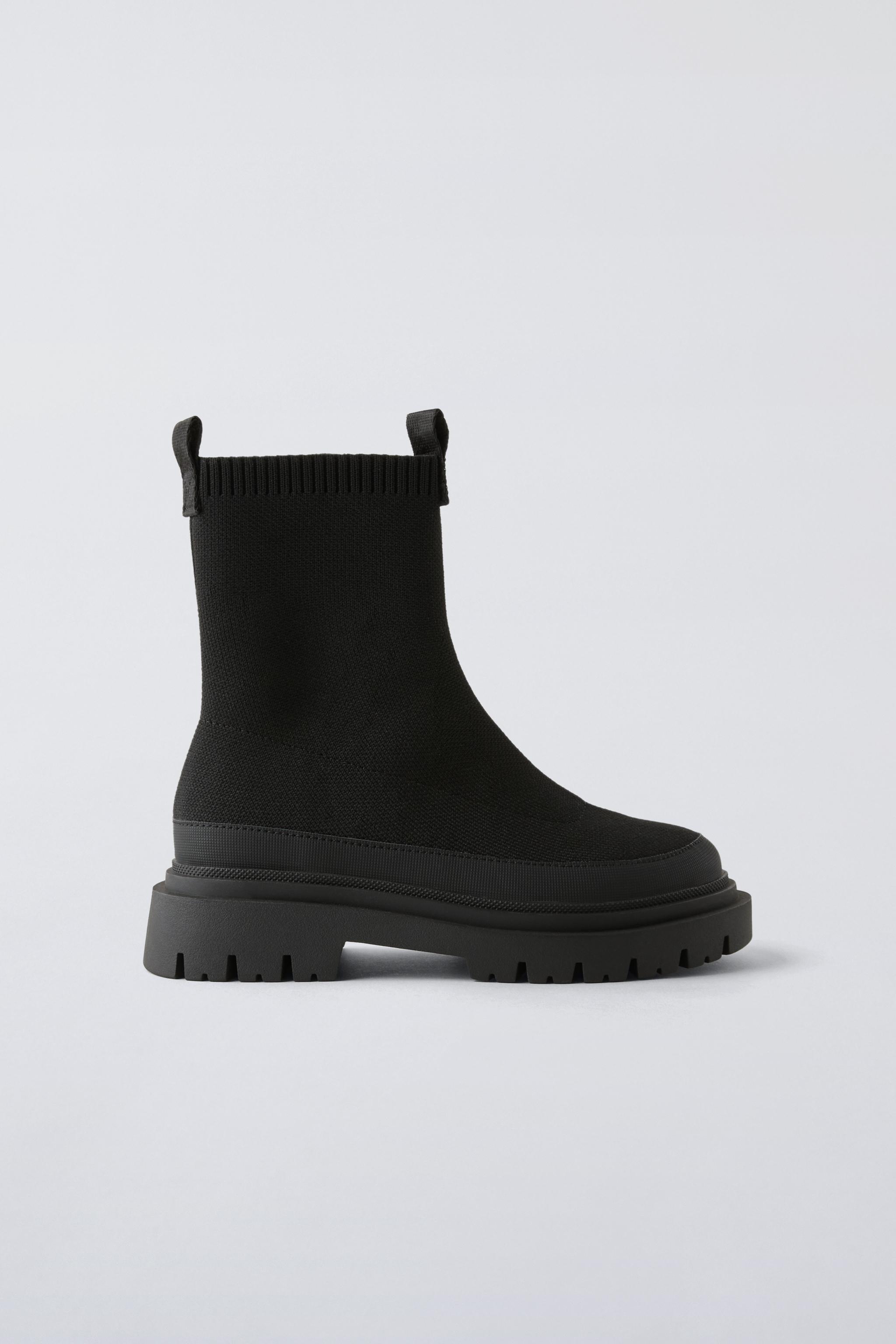 Black sock fit ankle boots hotsell