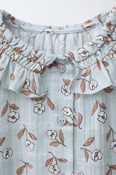 BLOUSE IMPRIMÉE À FLEURS - Bleu clair de Zara - Image 2