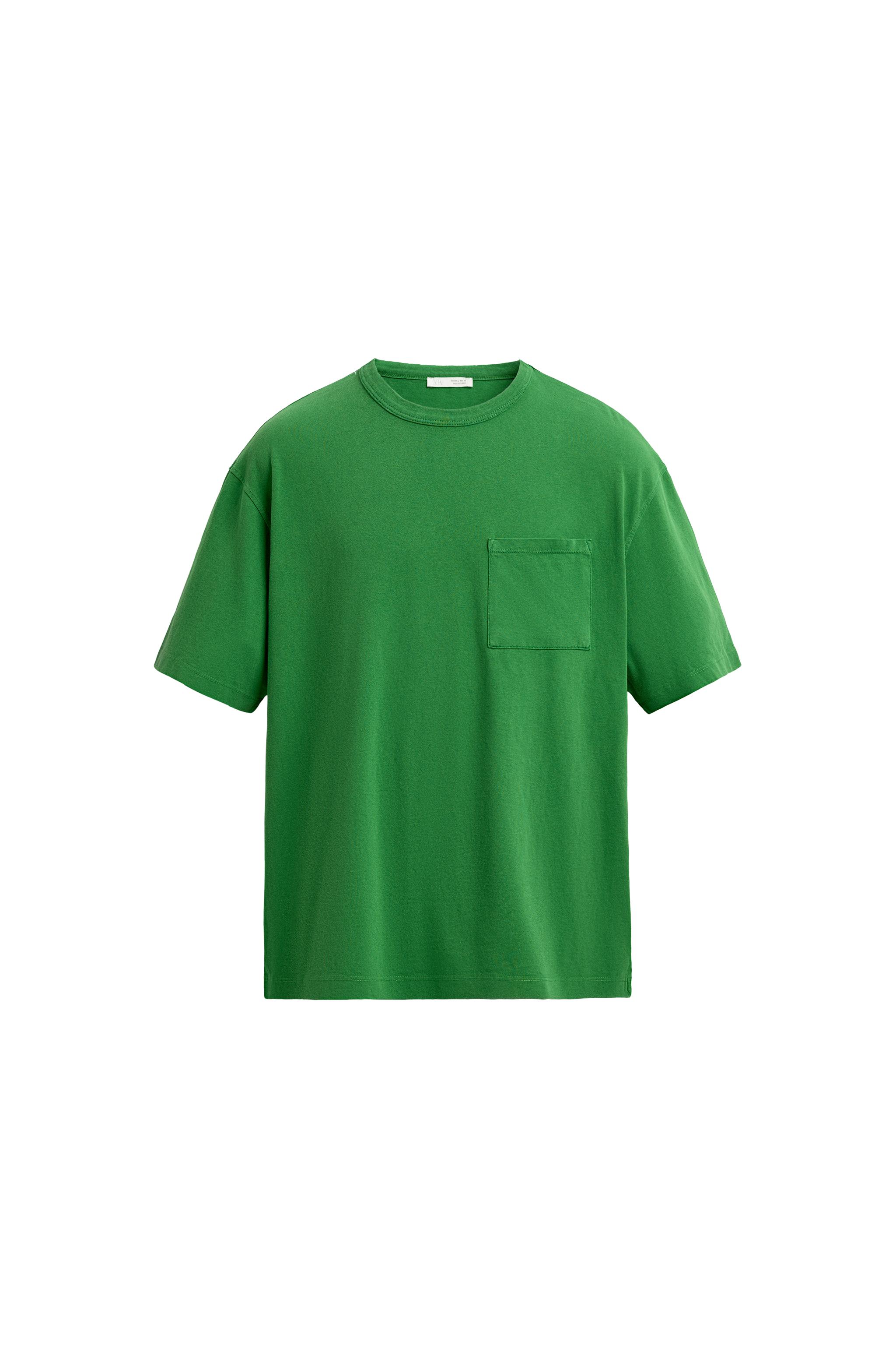 リラックスフィットポケットTシャツ - グリーン | ZARA Japan / 日本