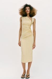 green emerald velvet dress Cut25 By Yigal Azrouel Women's Micro Knit Fitted Long Sleeve Dress Yel   Miami Lux Boutique