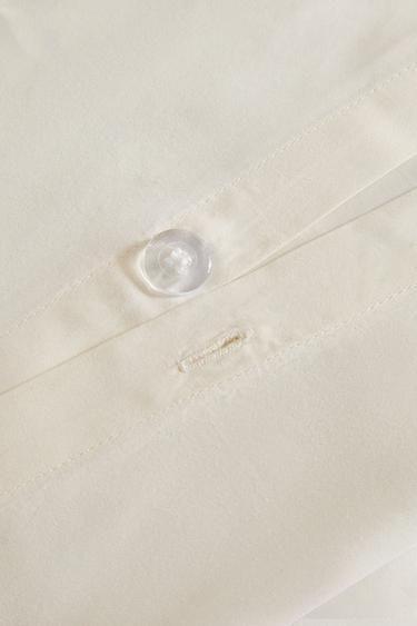 SATEEN DUVET COVER WITH EMBROIDERED LEAVES - Green by Zara