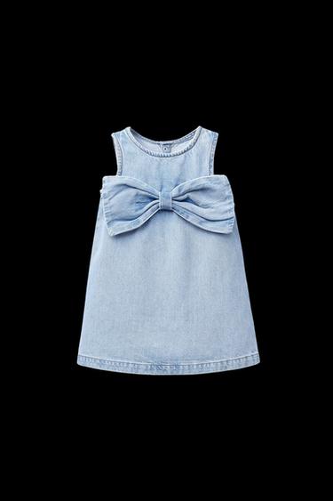 JEANSKLEID MIT SCHLEIFE - Mittelblau von Zara - Bild 0
