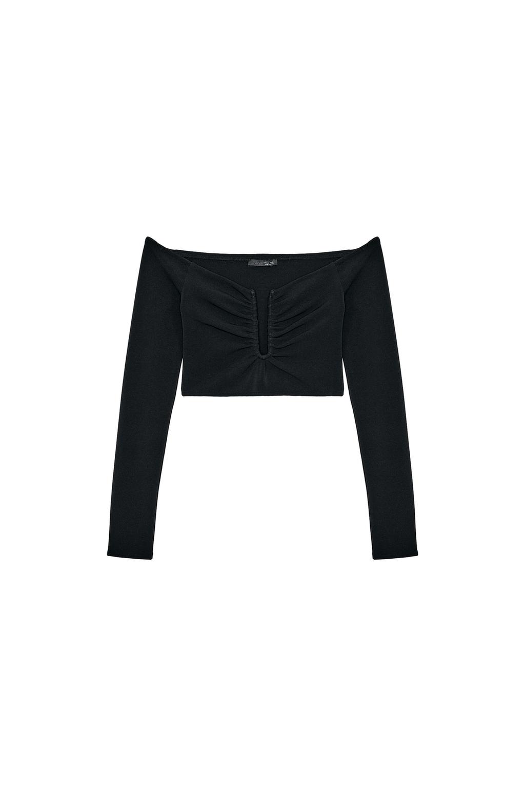 LONG SLEEVE CROPPED TOP - image 3