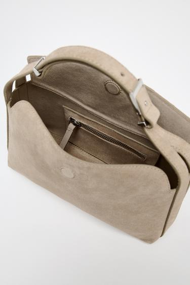 SPLIT SUEDE MINI HANDBAG - SAND/BROWN by Zara - Image 5