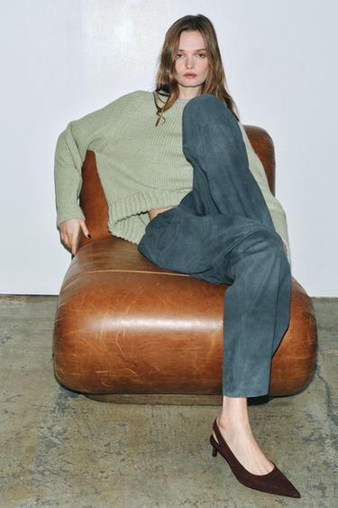 ZAPATO DESTALONADO ANTE KITTEN - Marrón Chocolate de Zara